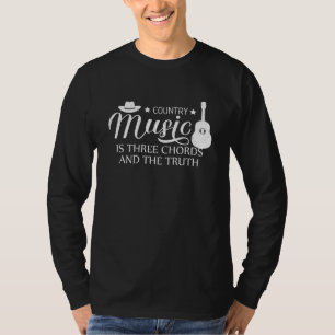 Camiseta A Música Country É Três Cordas E A Verdade