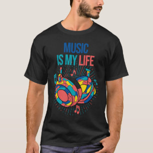 Camiseta A música é a minha vida Natal Dia das Bruxas de Aç