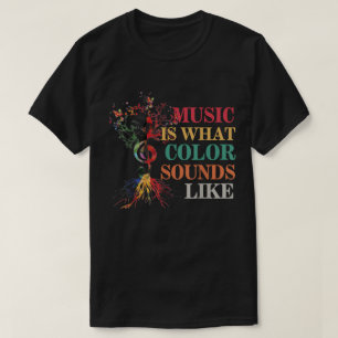 Camiseta A Música É Como as Cores Soam Design Artístico