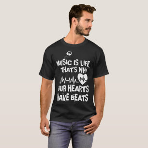 Camiseta A música é vida é por isso que nossos coraçõe
