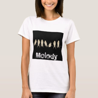 Camiseta A música nota o destino animal do pássaro do escri