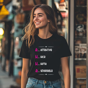 Camiseta A.N.A. - Atenção, Nice, Noventa, Adorável