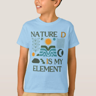 Camiseta A Natureza É Meu Elemento Gráfico Minimalista Boho