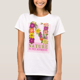 Camiseta A natureza é o meu Elemento Cor de laranja verde-r