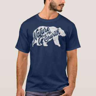 Camiseta A natureza é o meu Urso Vermelho Retro Grizzly da