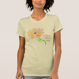 Camiseta A Natureza Me Faz Feliz Flor Pintada