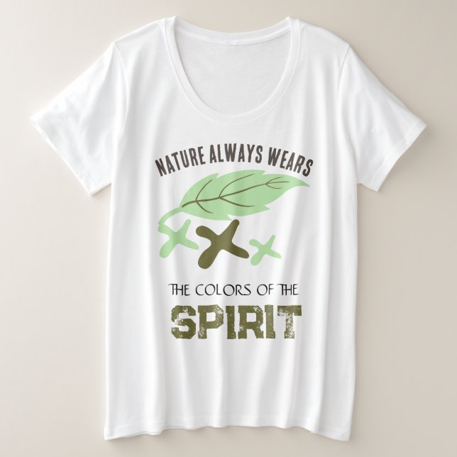 Camiseta "A Natureza Sempre Usa" Folha  (Frente do Design)