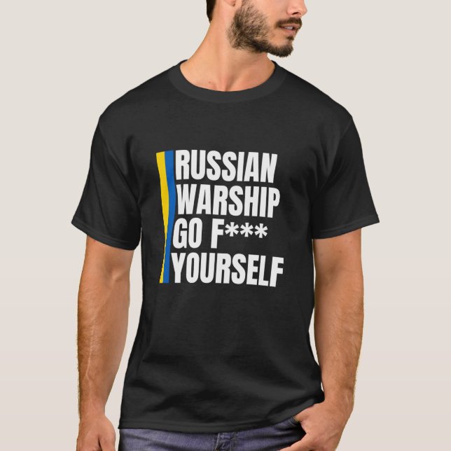 Camiseta A nave de guerra russa se torna essencial (Frente)