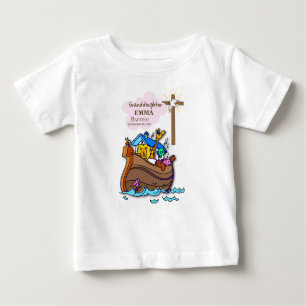 Camiseta A neta de Arca do Batismo Noah Personalizada
