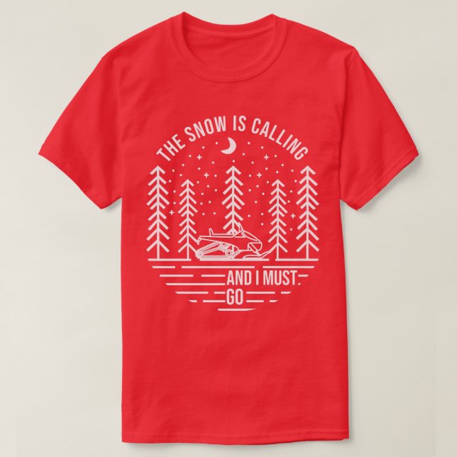 Camiseta A Neve Está Chamando E Eu Devo Ir, Monoline Skimob (Frente do Design)