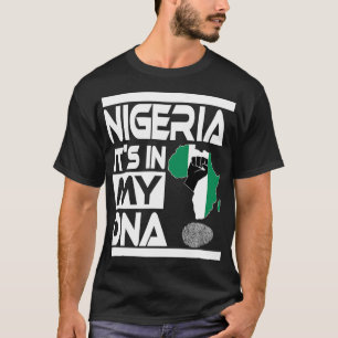 Camiseta A Nigéria Está No Meu DNA, A Nigéria Flag Africa M