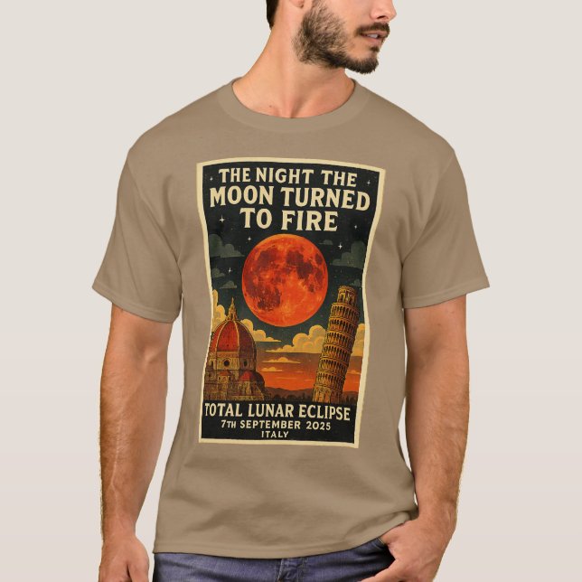 CAMISETA A NOITE EM QUE A LUA SE VIROU FOGO ECLIPSE LUNAR T (Frente)
