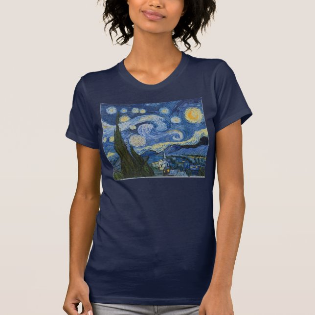 Camiseta A noite estrelado de Vincent van Gogh (Frente)