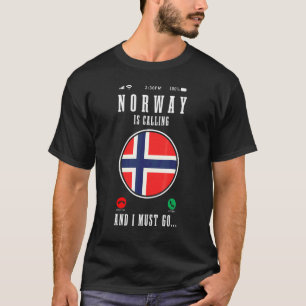 Camiseta A Noruega Está Chamando E Eu Devo Ir Bandeira Noru