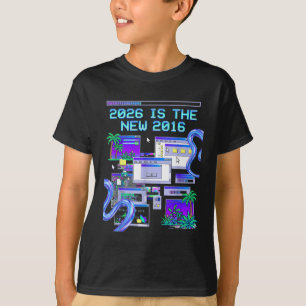 Camiseta A Nova Estética de Computador Pixel Vaporwave 2016