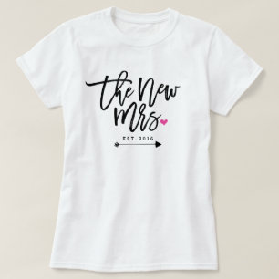 Camiseta A Nova Sra. Est. Seu Ano De Casamento
