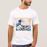 Camiseta A onda de Excelentes de Kanagawa, Hokusai<br><div class="desc">Katsushika Hokusai (31 de outubro de 1760 - 10 de maio de 1849), simplesmente conhecida como Hokusai, era um artista japonês, pintor ukiyo-e e cineasta do período Edo. Nascer em Edo (agora Tóquio), Hokusai é mais conhecido como autor da série de impressão de bloco de madeira Trinta e seis Vistas...</div>