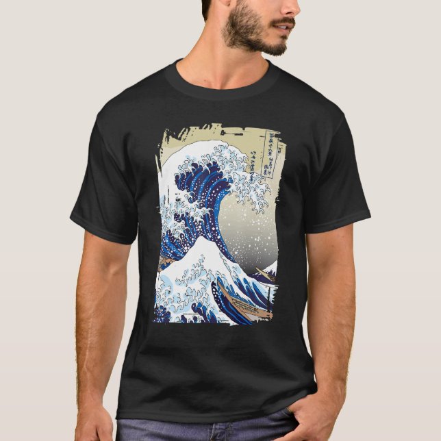 Camiseta A onda de Excelentes do Clo estético japonês Kanag (Frente)