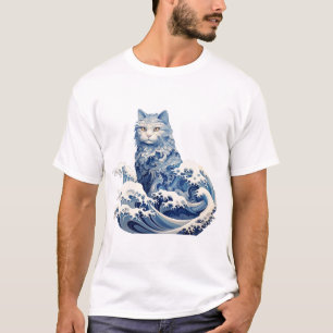 Camiseta A Onda De Gato De Kanagawa