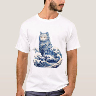 Camiseta A Onda De Gato De Kanagawa