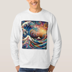 Camiseta A onda do Excelente, onda de Kanagawa v3