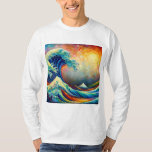 Camiseta A onda do Excelente, onda de Kanagawa v4