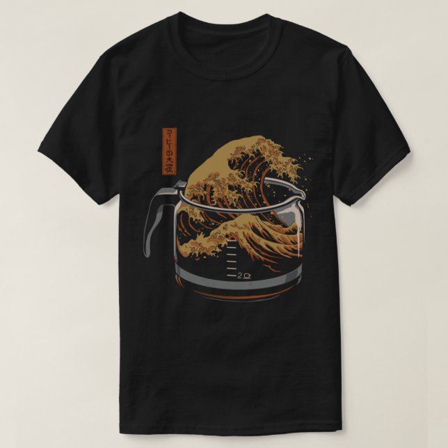 Camiseta A onda Excelente de café (Frente do Design)