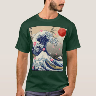 Camiseta A Onda Excelente de Kanagawa Japonesa Sakura Samur