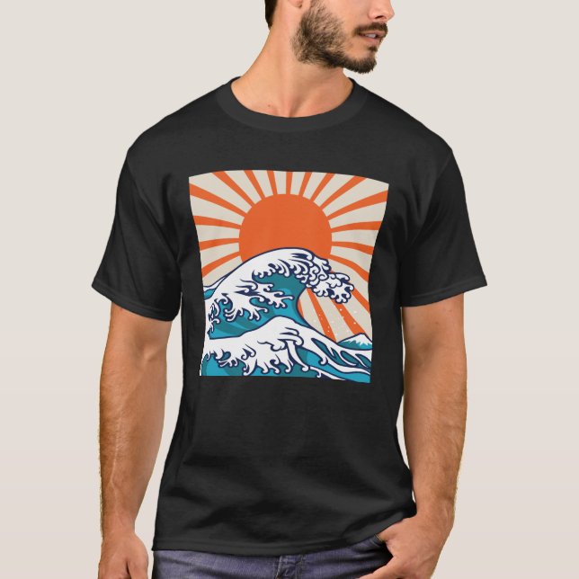 Camiseta A onda Excelente de Kanagawa, poster de onda japon (Frente)