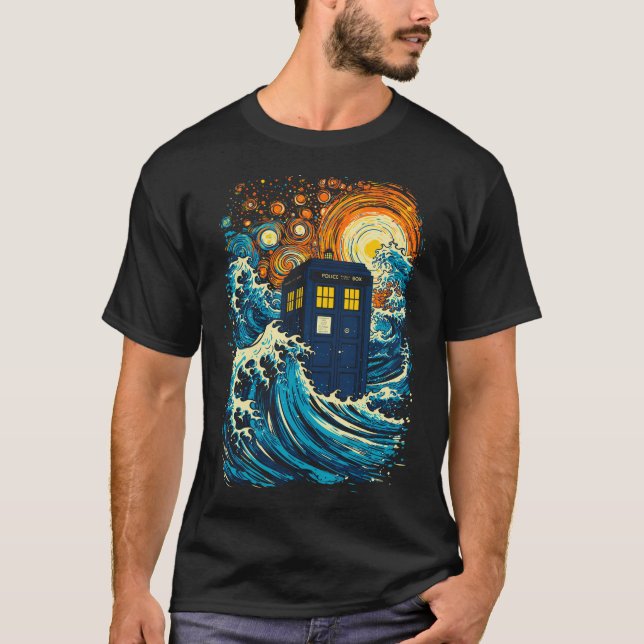 Camiseta A Onda Kanagawa Excelente E A Caixa Azul (Frente)
