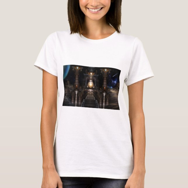 Camiseta A Órbita Da Arte Fractal Acrellis (Frente)