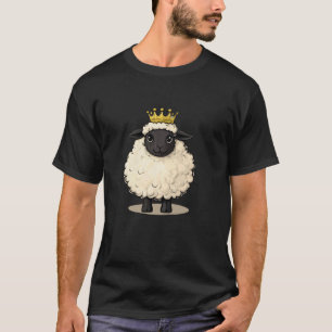 Camiseta A Ovelha Cômica Coroada para o Reino e Reais Amant