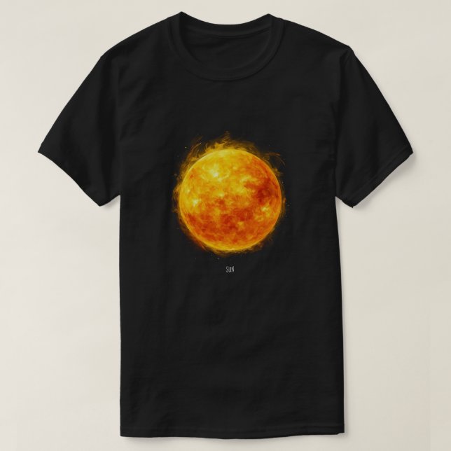 Camiseta A painting of the sun in a space (Frente do Design)