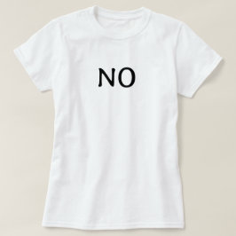 Camiseta A Palavra Não Declaração Minimalista Simples Texto