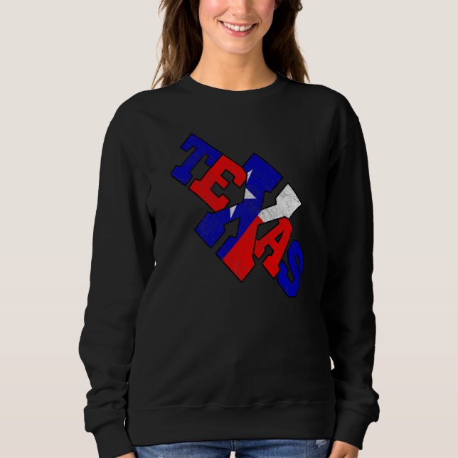 Camiseta A Palavra Texas Com Sinalizador De Estado Cores De (Frente)