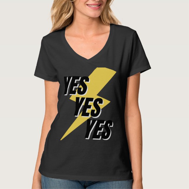 Camiseta A palavra YES A que diz YES (Frente)