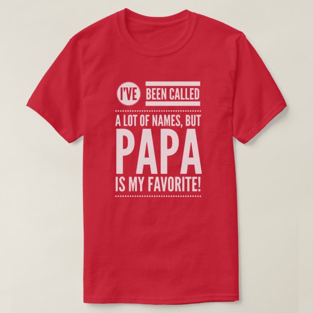 Camiseta A papá é meu nome favorito (Frente do Design)