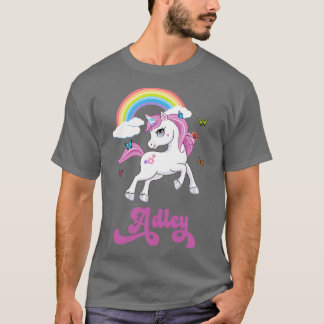 Camiseta A Para Adley Adley Rainbow Unicorn