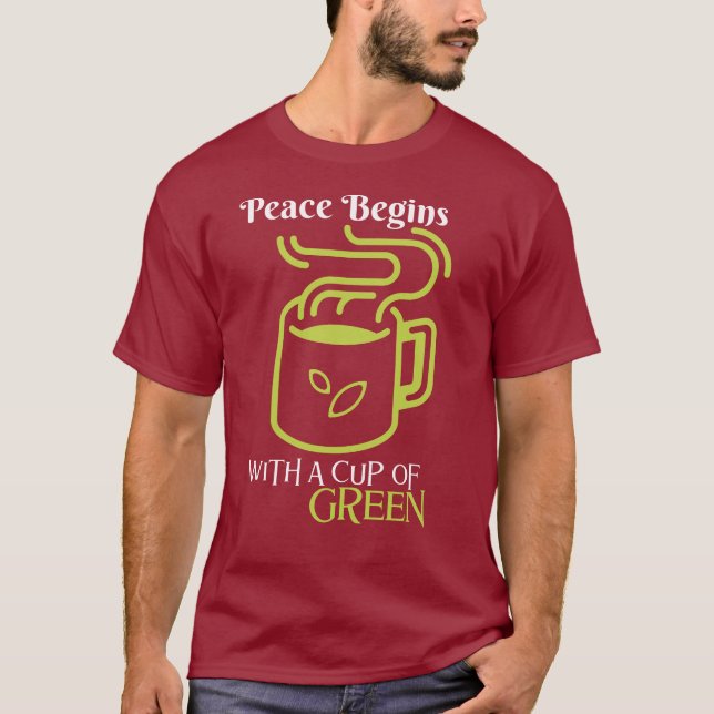 Camiseta A Paz começa com a Taça dos Verdes — Serene Sips. (Frente)