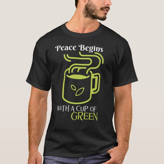 Camiseta A Paz começa com a Taça dos Verdes — Serene Sips. (Frente)