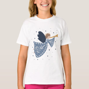 Camiseta A Paz do Anjo do Natal no Feriado da Terra