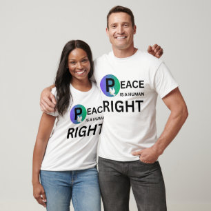 Camiseta A Paz é um Direito Humano Símbolo de Pomba e Ter