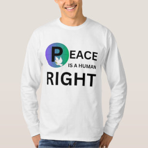 Camiseta A Paz é um Direito Humano Símbolo de Pomba e Ter