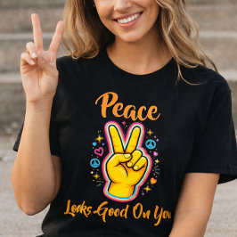 Camiseta A Paz Fica Bem em Você – Gráfico de Vibrações Posi