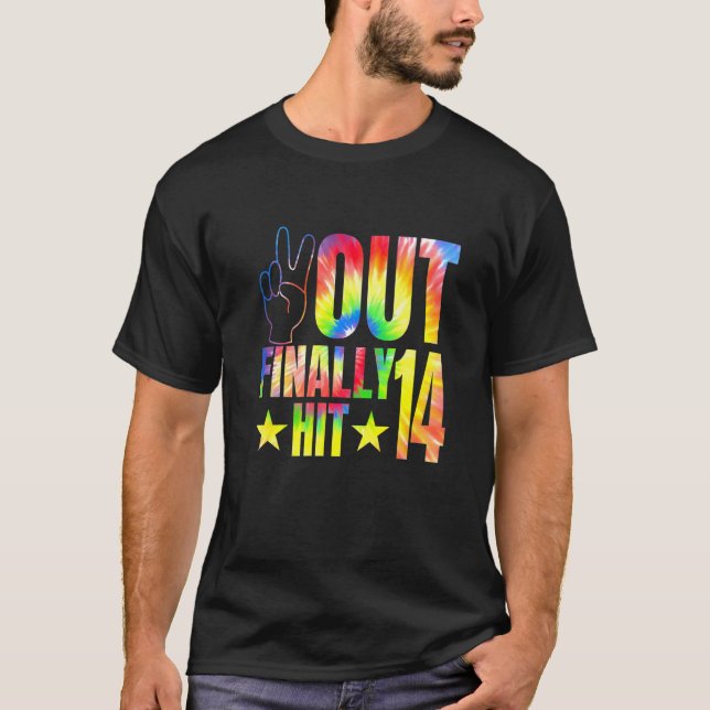 Camiseta A Paz Finalmente Atingiu A 14 De Aniversário De 14 (Frente)
