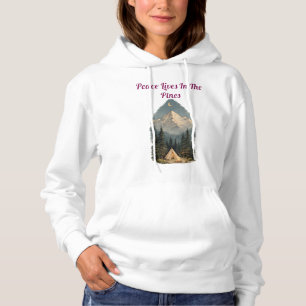 Camiseta A Paz Vive Nas Pinhas Montanha Garota Natureza Grá