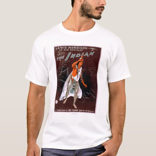 Camiseta "A pena vermelha do indiano" -, chefe do (Frente)