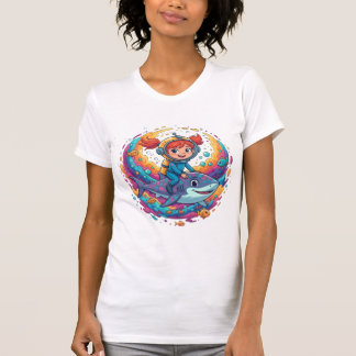 Camiseta A Pequena Princesa Tubarão Aventura