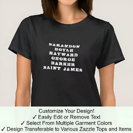 Camiseta A Personalização Do Susan Tee Personaliza Qualquer