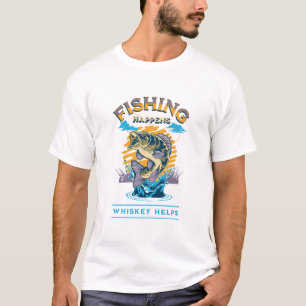 Camiseta A pesca acontece. O uísque ajuda!